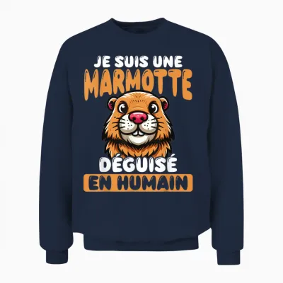 Je Suis Une Marmot Disguised as a Human Unisex Sweatshirt - Navy