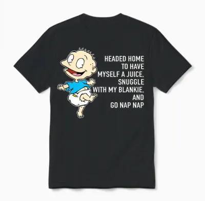 Tommy Pickles - Juice, Blankie & Nap Nap Unisex T-Shirt - Black