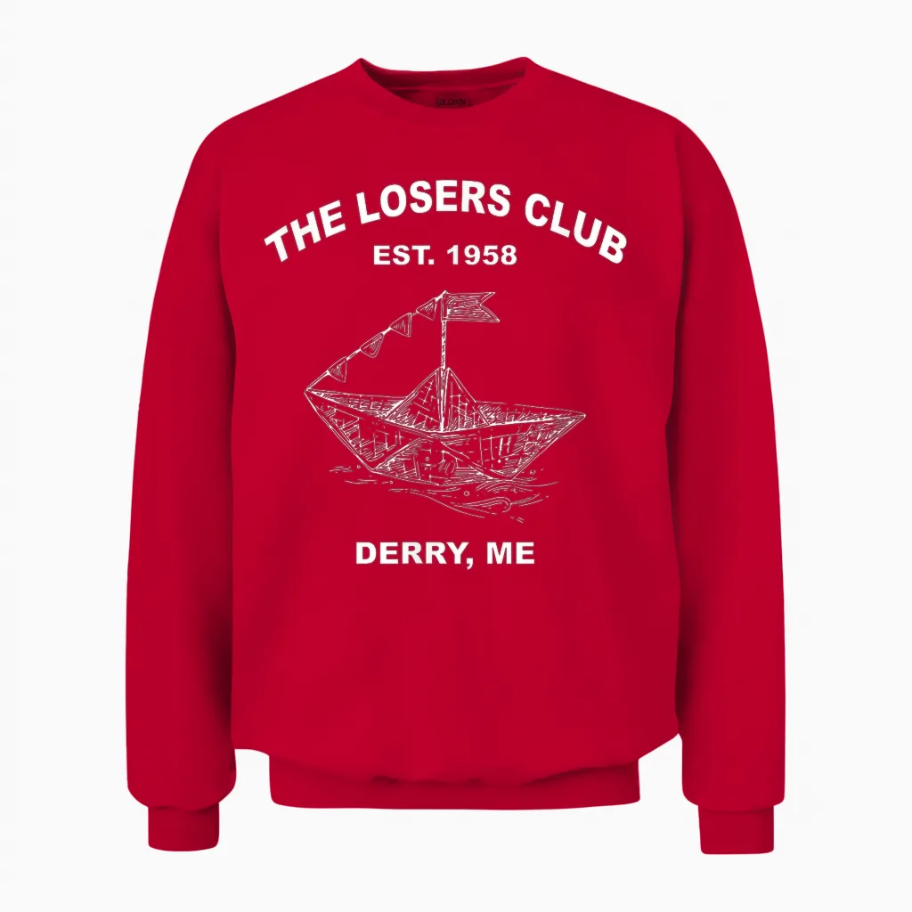 Der Club Der Verlierer, Est. 1958 Derry, Me Apparel Unisex Sweatshirt in Red