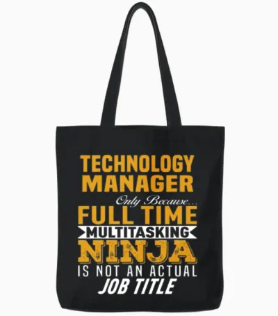 Technology Manager Tote Bags - Black