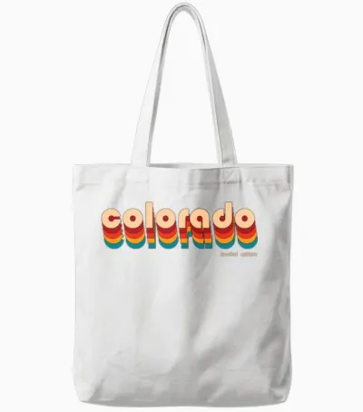 Retro Colorado State Tote Bags - White