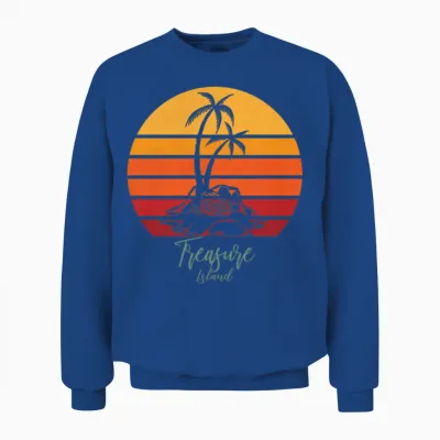Treasure Island - Sunset Retro Vintage Style Unisex Sweatshirt - Royal
