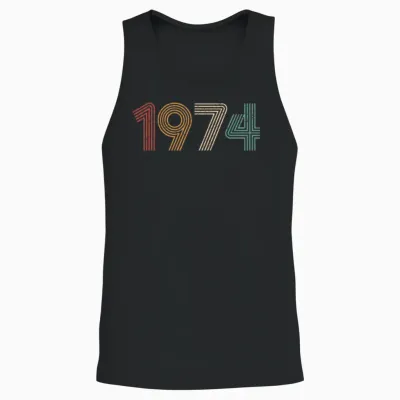 Vintage 1974, Birthday Tshirts Unisex Tank Top - Black