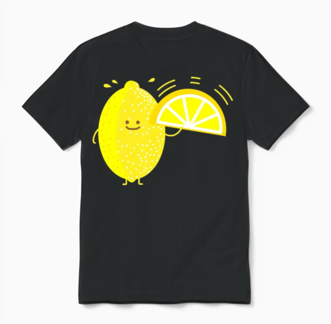 Funny Lemon Unisex T-Shirt in Black
