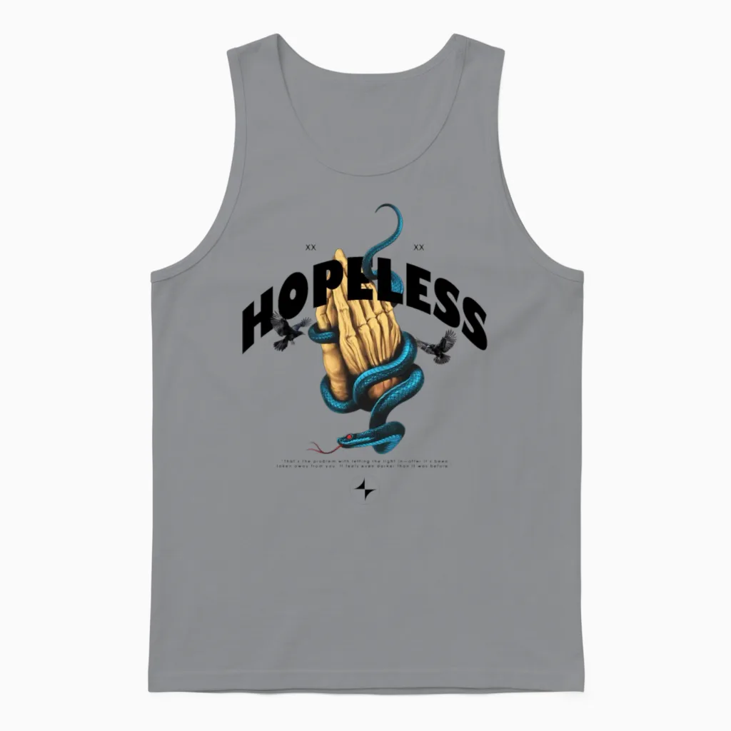Hopeless Modern Streetwear Unisex Tank Top in Sport Grey