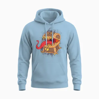 Mimic Dice Chest Schatzkiste Tabletop Game Rpg Gaming Gamer Unisex Hoodie - Light Blue