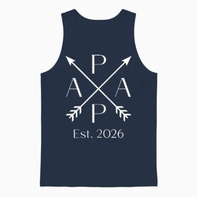 Papa Est. 2026 Father 2026 First Time Dad 2026 Unisex Tank Top - Navy
