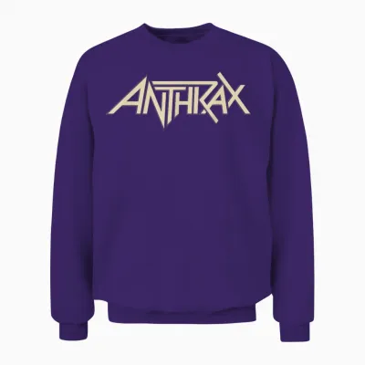 Anthrax Tan Logo T-Shirt, Brown Unisex Sweatshirt - Purple