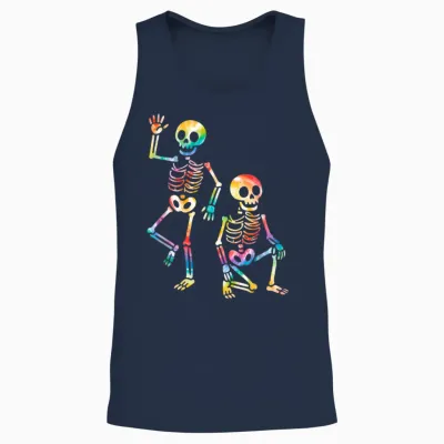 Funny Halloween Trump Skeleton Trump Unisex Tank Top - Navy