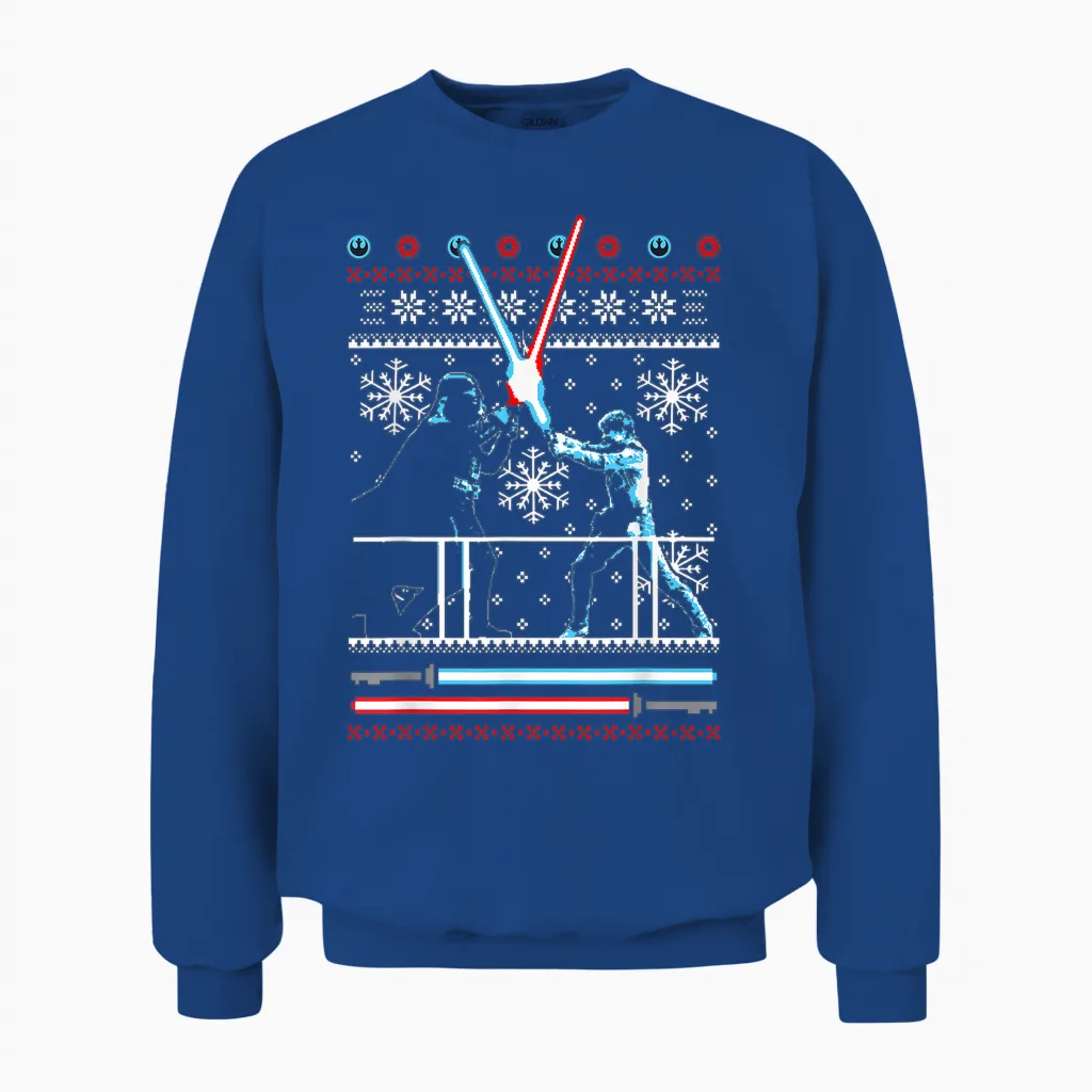 Star Wars Vader Luke Duel Christmas Sweater Graphic Unisex Sweatshirt in Royal