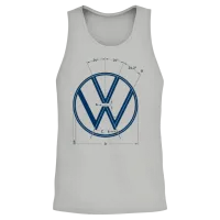 Volkswagen Logo as Construction Graphic in White Unisex Tank Top - Ash – 2