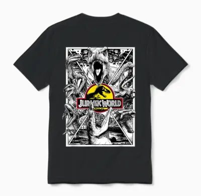Portrait Jurassic World All Dinos X-Factor T-Shirt, Black, S Unisex T-Shirt - Black