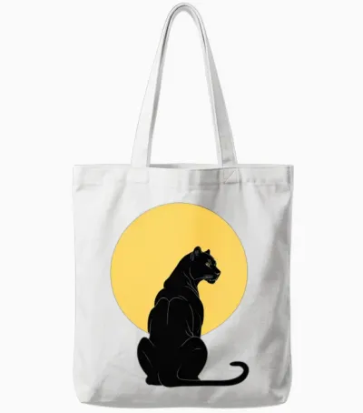 Silhouette Black Panther Tote Bags - White