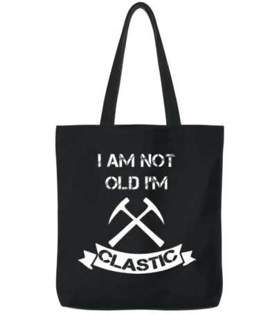 I Am Not Old Im Clastic Funny Rockhound Tote Bags - Black