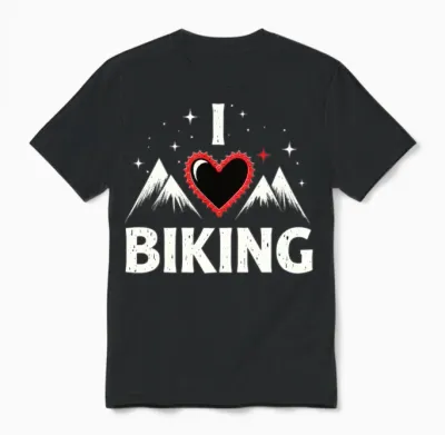I Love Biking Bike Cycling Gravel Bike Mtb Unisex T-Shirt - Black