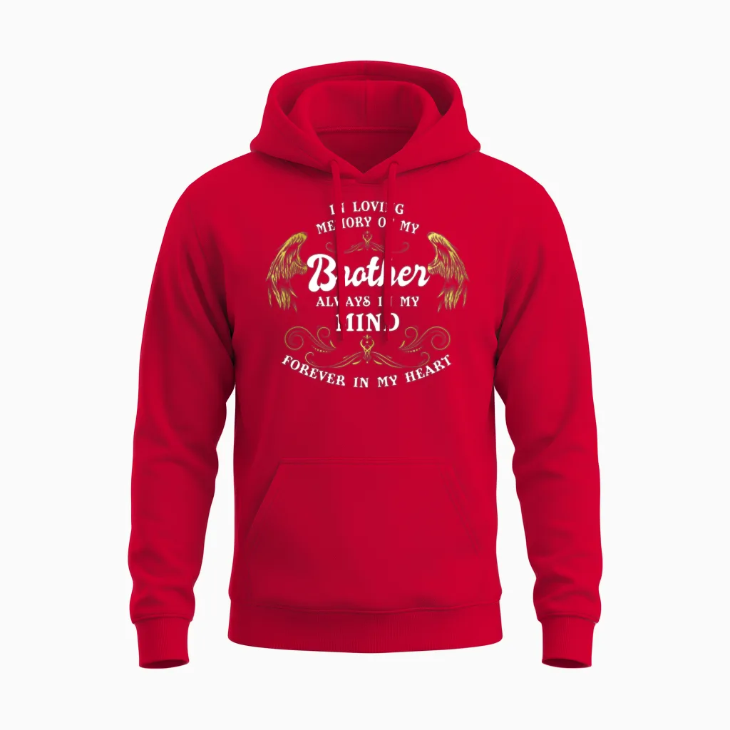 Brother Grief, Brother Lives in Heaven, Memory Unisex Hoodie in Red