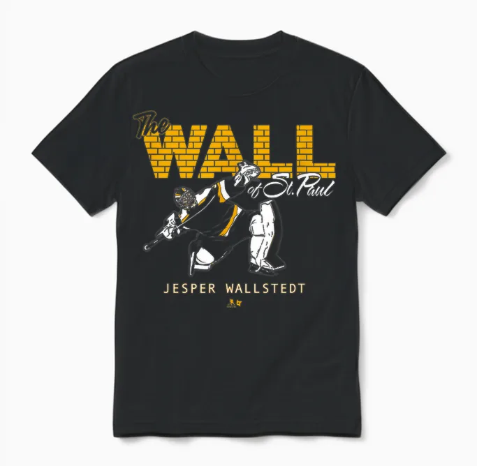 Jesper Wallstedt - the Wall of St. Paul - Minnesota Hockey Unisex T-Shirt in Black