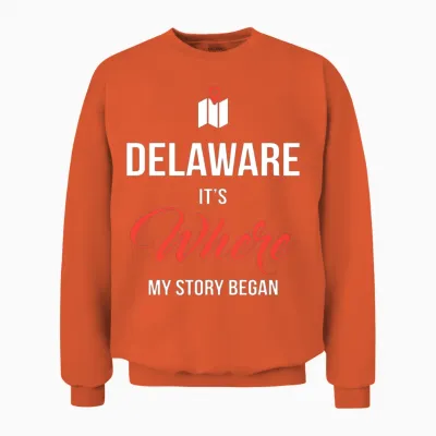 Delaware It S Where My Story Began Funny Gift Unisex Sweatshirt - Orange