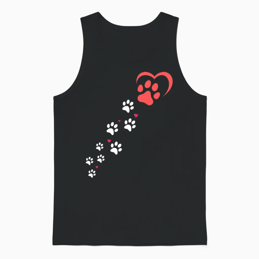 Dog Paw for Dog Owners Lovers Unisex Tank Top in Black