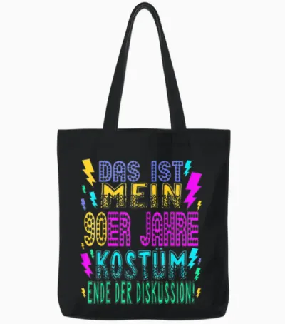 90s Outfit Costume Party 90s Theme Party Men's Women's T-Shirt, Black Tote Bags - Black