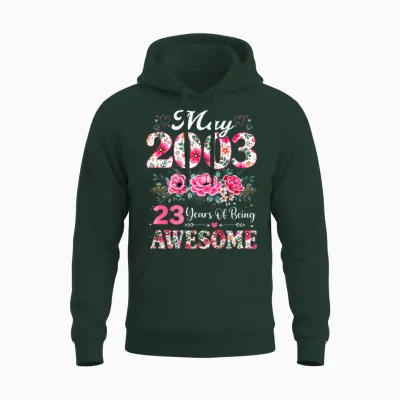 Floral Mai 2003 23 Ans 23e Anniversaire Femme Unisex Hoodie - Forest