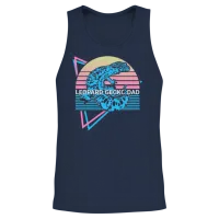Leopard Gecko Dad Retro — Reptiles & Exotics Gift Unisex Tank Top - Navy – 2