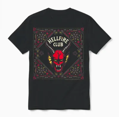 Stranger Things Dice Design Hellfire Club T-Shirt, Black, S Unisex T-Shirt - Black