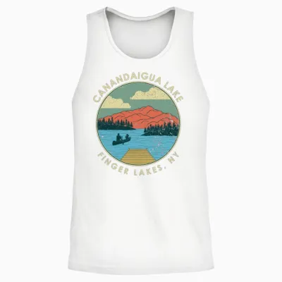 Finger Lakes Ny New York Canandaigua Lake Print Unisex Tank Top - White