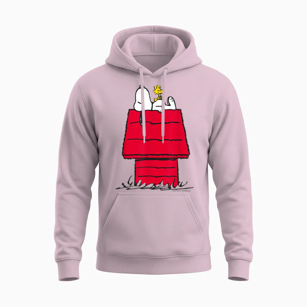 Peanuts - Snoopy Woodstock Original Unisex Hoodie in Light Pink