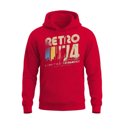 Retro 1974 Classic Jahrgang Geburtstag Geschenk Unisex Hoodie - Red