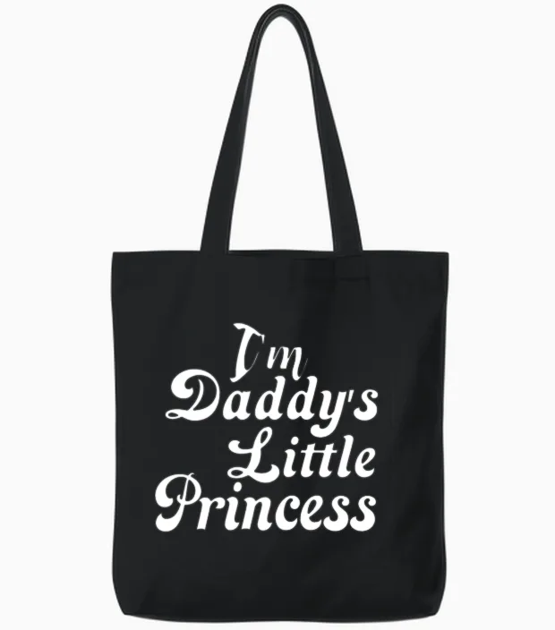 I'm Daddy Little Princesses Dad Tote Bags in Black