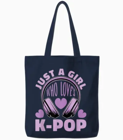 K-Pop - South Korean Pop Tote Bags - Navy
