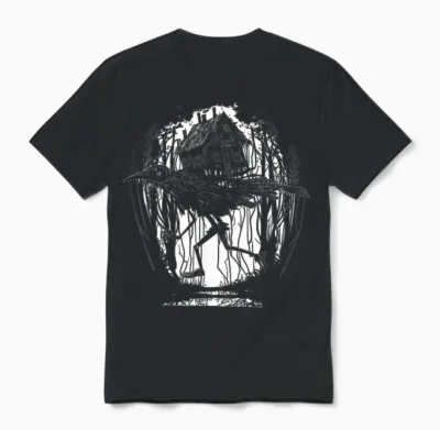 Haus Von Baba Yaga Slawische Folklore Russland Märchen Kunst Unisex T-Shirt - Black