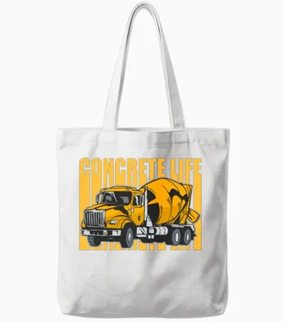 Concrete Finisher Concrete Life Concrete Mixer Tote Bags - White