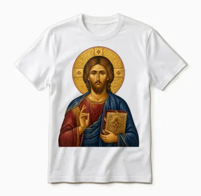 Heiliger Orthodoxer Jesus, Die Lehrer-Ikone Unisex T-Shirt - White