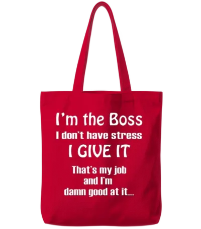 I'm the Boss Funny Tote Bags - Red