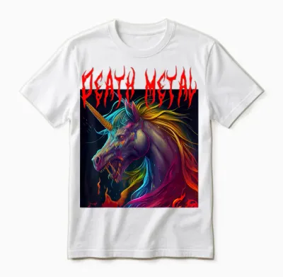 Metal Festival Metalhead Einhorn Death Metal Metalcore Unisex T-Shirt - White
