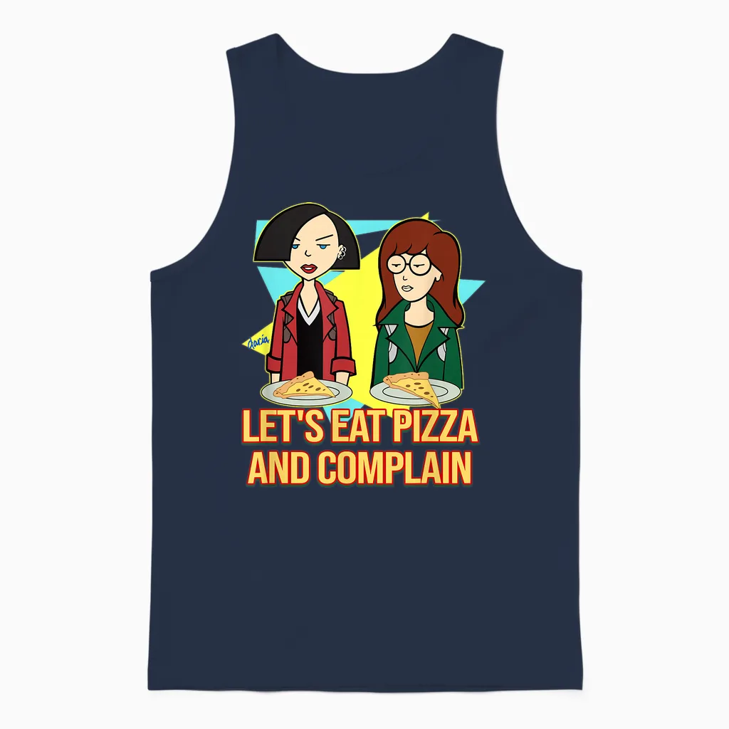 Daria & Jane - Let's Eat Pizza and Complain Unisex Tank Top in Navy
