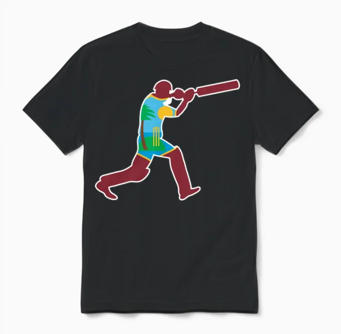 West Indies Cricket Unisex T-Shirt in Black