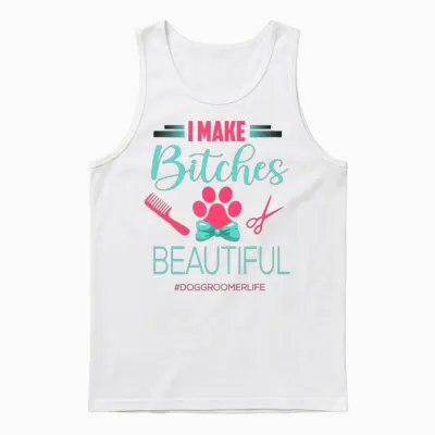 Dog Groomer Shirt Dog Grooming Outfit Funny Dog Gr Unisex Tank Top - White