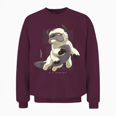 Avatar the Last Airbender Appa Flying Bison Air Nomads T-Shirt, Black Unisex Sweatshirt - Maroon