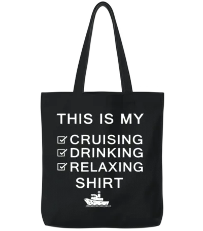 This Is My Cruising Drinking Relaxing Funny Cruise Tote Bags - Black
