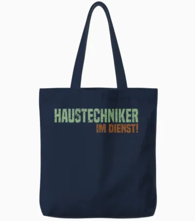 Haustechniker Im Dienst Rückseitendruck Hausmeister Tote Bags - Navy
