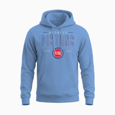 Nba Official Detroit Pistons Negative Space Unisex Hoodie - Carolina Blue