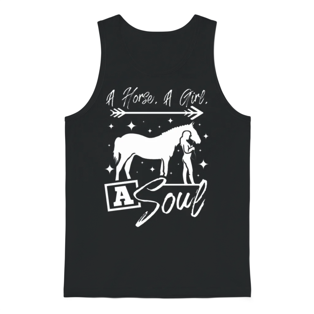 A Horse a Girl a Soul Horse Lover Unisex Tank Top - Black