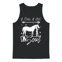 A Horse a Girl a Soul Horse Lover Unisex Tank Top - Black – 1