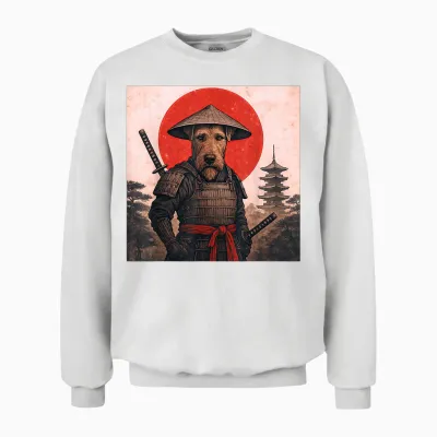 Airedale Terrier Samurai Krieger Vintage Japanisch Ukiyo-E Unisex Sweatshirt - White