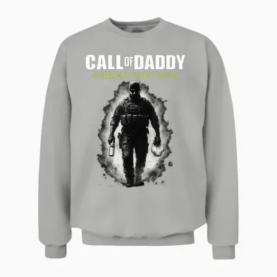 Call of Daddy Parenting Ops - Father's Day Great Dad Joke T-Shirt, Black, S Unisex Sweatshirt - Ash