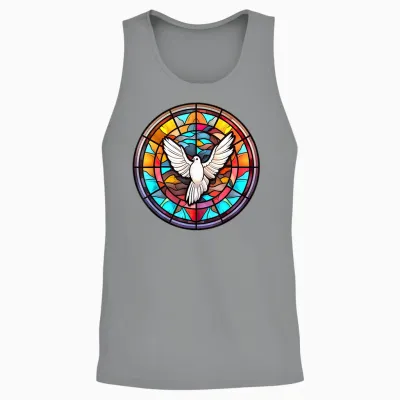 Heiliger Geist Taube Lob Jesus Heiliger Geist in Buntglas Unisex Tank Top - Sport Grey