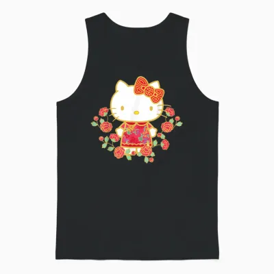 Hello Kitty Happy Lunar New Year Unisex Tank Top - Black